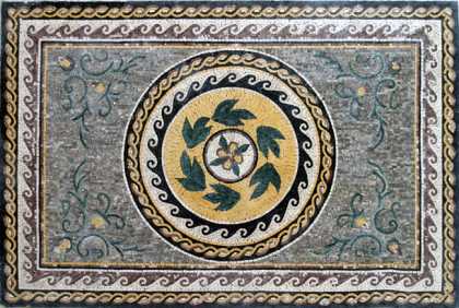 CR101 Roman leaves & wave borders Mosaic