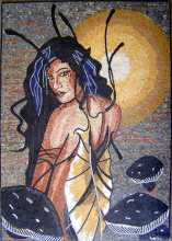 Butterfly Woman Fantasy Art Mosaic