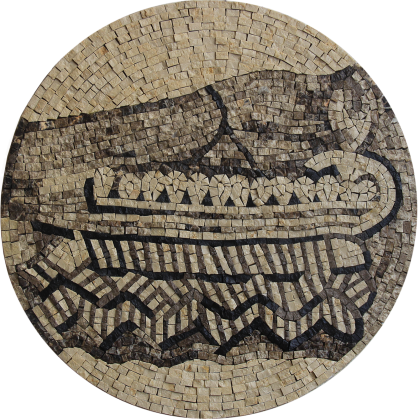 Ancient Phoenician Art Round Mosaic