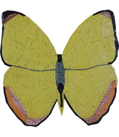 Yellow Butterfly Nature Garden Mosaic