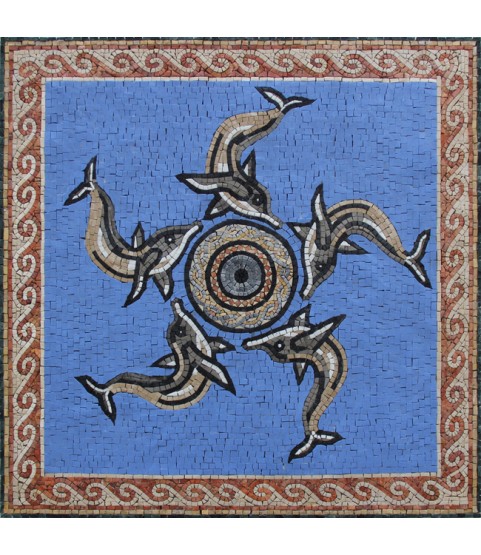 AN1133 Dolphins in Five Mosaic