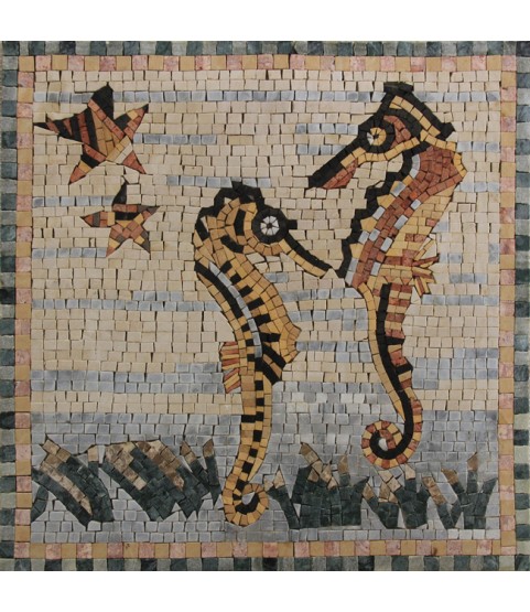 AN1140 Two Seahorses Mosaic