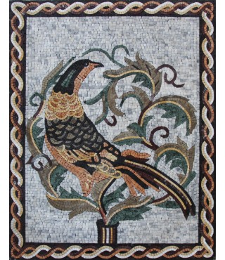 AN1143 Artistic Bird in Leaves Mosaic