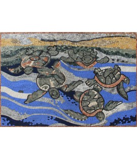 AN1838 Underwater Sea Turtles Mural  Mosaic