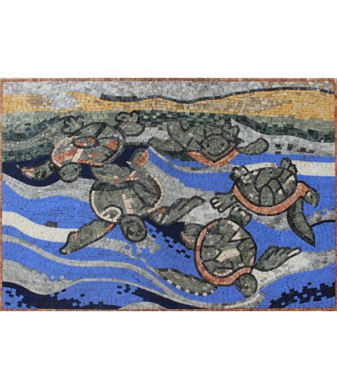 AN1838 Underwater Sea Turtles Mural  Mosaic
