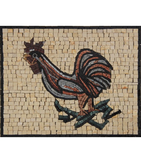 AN1839 Crazy Cute Rooster Kitchen Backsplash  Mosaic