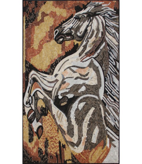 AN1876 Stone Art Horse Wall Mural  Mosaic