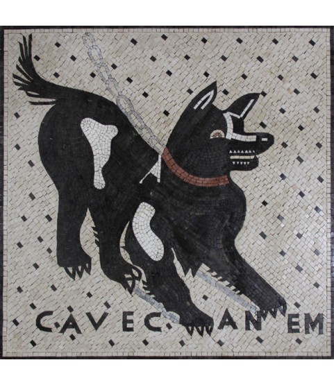 AN289 Black dog with lace Mosaic