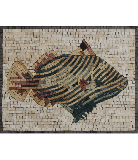 AN502 Cute Striped Fish Mosaic