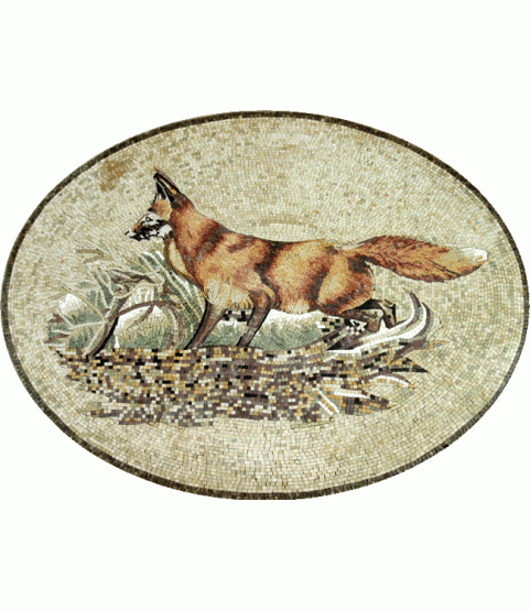 AN703 Oval fox landscape Mosaic