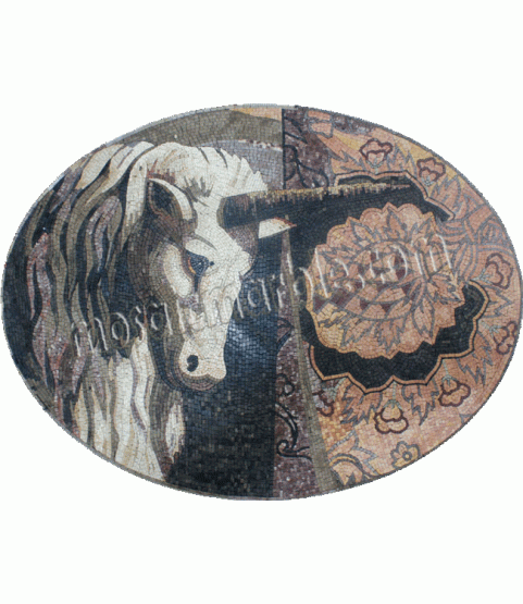 AN862 White unicorn art Mosaic