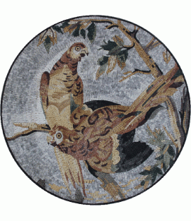 AN894 Beautiful Parrots Medallion  Mosaic