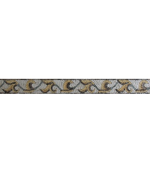 BD91 Yellow tulips on white background border Mosaic