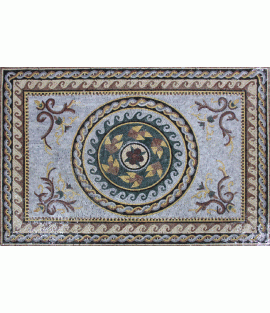 CR1252 Traditional Floor Rug Carpet Wavy Mosaic