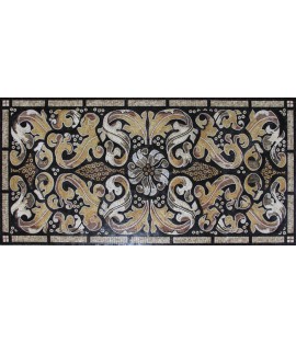 CR1264P Handmade Polished Artistic Floral  Mosaic