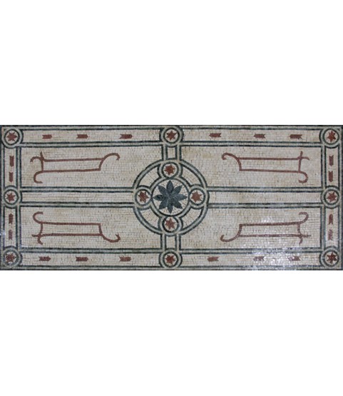 CR1266 Centered Flower Motif Floor Rug Home  Mosaic