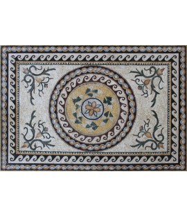 CR1276 Handmade Ancient Design Carpet Roman  Mosaic