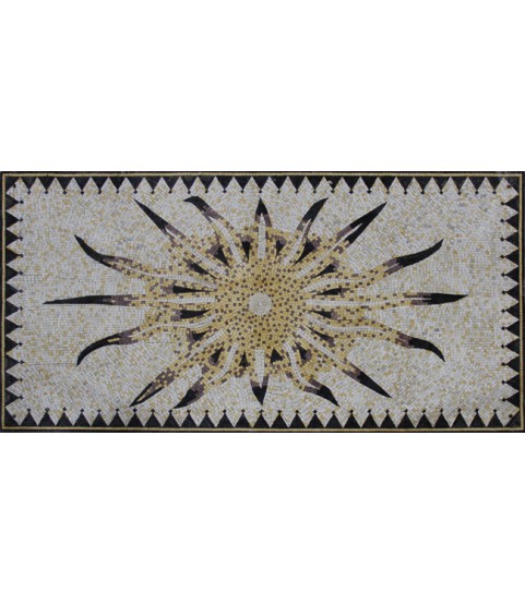 CR176 Handmade Shiny Bright Sun Floor Rug Home  Mosaic