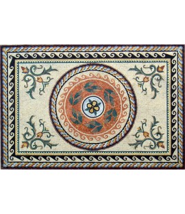 Roman Leaves Central Floor Medallion Mosaic