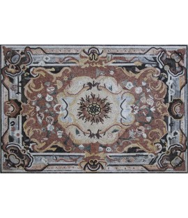 CR806 Preternatural Royal Floral Floor Carpet  Mosaic