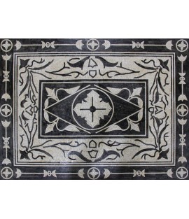 CR9 B&W beautiful floral carpet Mosaic