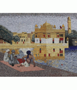 FG1099 Arabesque Scene Lake Wall Art Home  Mosaic
