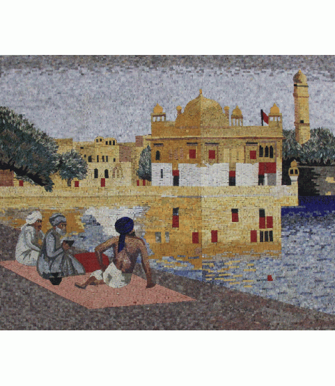 FG1099 Arabesque Scene Lake Wall Art Home  Mosaic
