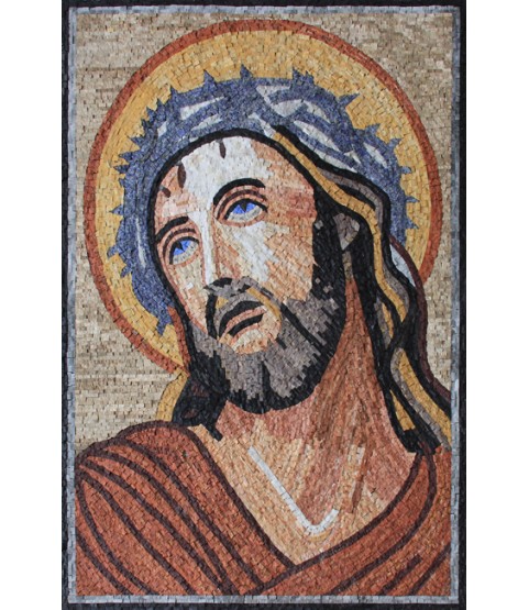 Crown of Thorns on Jesus Christ Religious Art Mosaic