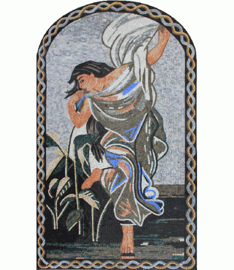 FG1109 Figure Lady Oriental Wall Tile Decor  Mosaic