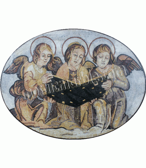 Three Angels Reading Religious Mosaic