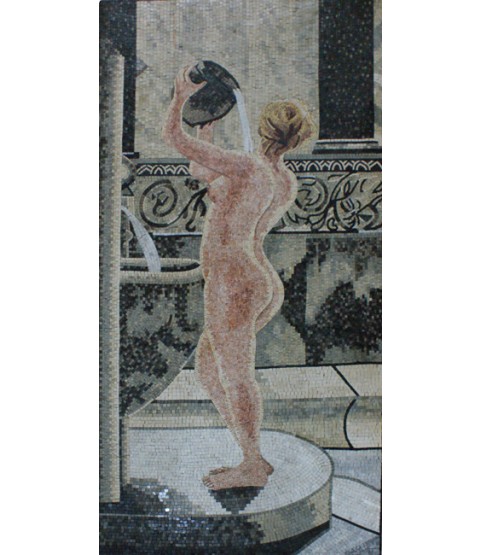 Nude Lady Bathing Mosaic
