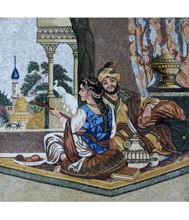 FG890 Arabian Couple Relaxing Tile Stones  Mosaic