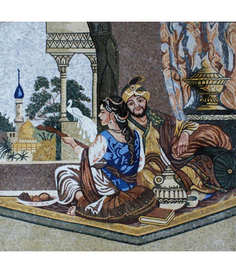 FG890 Arabian Couple Relaxing Tile Stones  Mosaic