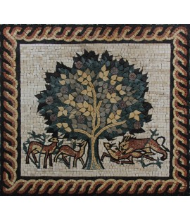 FL933 Famous Tree Of Life Animals Rope Border  Mosaic