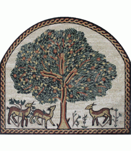 FL949 Artistic Arched Tree Of Life Animals Rope  Mosaic