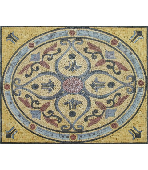 GEO1456 Simple Abstract Flower Design Ancient  Mosaic