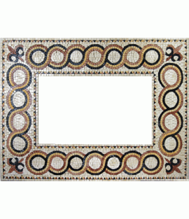 Black Orange Yellow Circles Mirror Border Mosaic