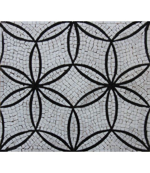 Interlocking Circles Flower Pattern Mosaic Floor Wall