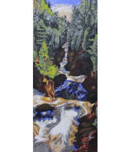 LS134 Landscape Forest Waterfall  Mosaic