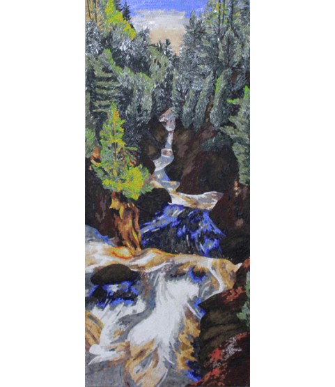 LS134 Landscape Forest Waterfall  Mosaic