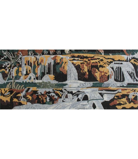 LS138 Horizontal Waterfall Landscape Nature  Mosaic
