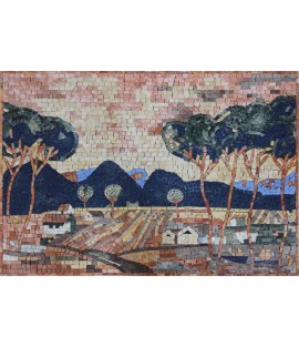 LS29 village scene tiles Mosaic