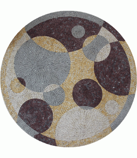 MD1970 Abstract Modern Round Medallion  Mosaic
