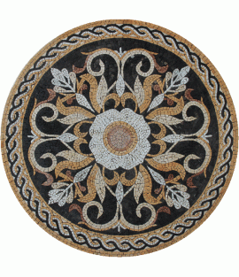 MD2002 Luxury Orchid Handmade Art Round  Mosaic