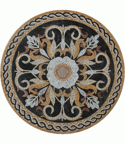 MD2002 Luxury Orchid Handmade Art Round  Mosaic