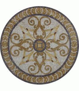 MD752 Gold and White curves & spirales Mosaic