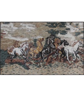 Horses Running Tile Art  Mosaic