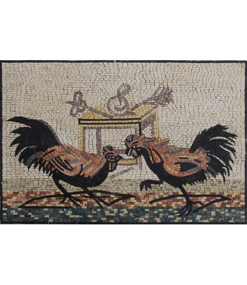 Roosters Battle Mosaic