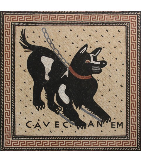 Cave Canem Square Mosaic Pompeii