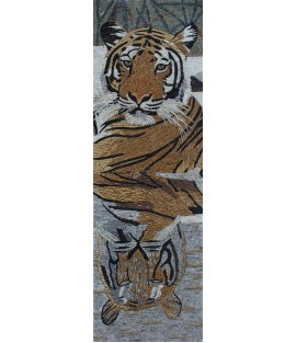 Tiger Vertical Tall Wall Art Mosaic